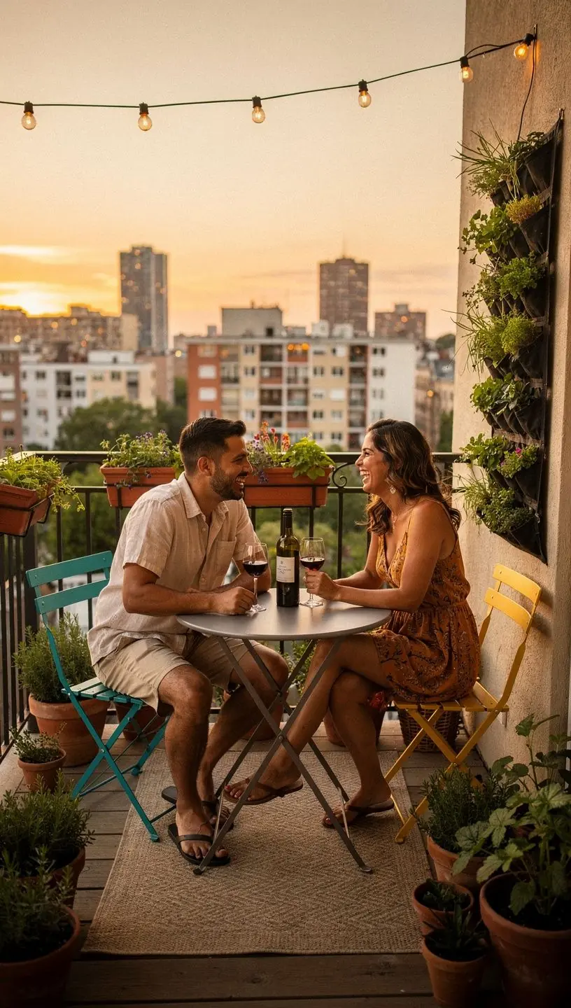 Nowoczesny salon w niewielkim mieszkaniu z wielofunkcyjnymi meblami i lampami LED.